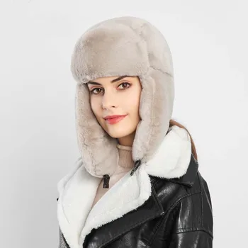 Doit Zimný z Imitácie kožušiny bombardér klobúky, čiapky pre Snowy deň Vetru Hrubé teplé ochranu krku ženy ruskej ushanka klobúk
