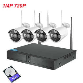 XMeye plug and play P2P 4ch WiFi NVR Auta 720P / 1080P Vonkajšie IP nvr wifi súpravy CCTV Kamera IR noc bezdrôtový monitorovací Systém