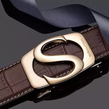 William Polo originálne módne kožené pánske pás vysokej kvality trend automatickej pracky pásu mužov voľný čas mládeže novej pánskej zlatý pás