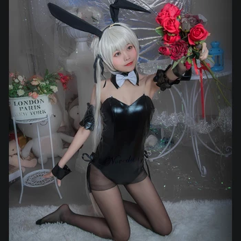 Sexy Žena Roztomilý Zajačik Dievča Faux Kožené Textílie Králik Žena Jumpsuit Nastaviť Anime Sakurajima Mai Kawaii Cosplay Kostým Bunny
