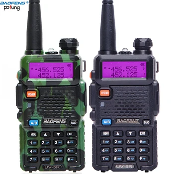 2 ks BaoFeng UV-5R 10km Walkie Talkie VHF/UHF 136-174Mhz/400-520Mhz Dual Band CB rádio, nastavte uv 5r Prenosné Walkie talkie uv5r