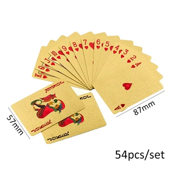 Luxusné 24K Gold, Hranie Kariet Poker Hry Palube Zlatej Fólie Poker Sada Plastových Magic Karty, Nepremokavé Karty Magic