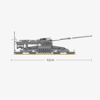 KAZI 10005 3846Pcs Stavebné Bloky, nemecký 80 cm K[E] Železničnej Zbraň 