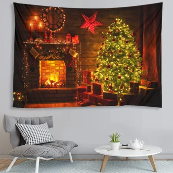 Krb Vianočný stromček gobelín štedrý deň visí handričkou scény, dekorácie, závesné látkové stenu handričkou viac veľkostí