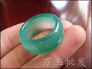 Výrobca priame veľkoobchod boutique high-end ľadová zelená chalcedony achát prstene Pánske Veľké jade krúžok vytiahnite