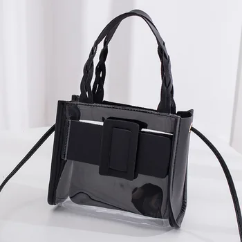 Móda transparentné dámy ramenní taška 2021 kórejská verzia nové jelly obrázok taška PU mini kabelka messenger taška
