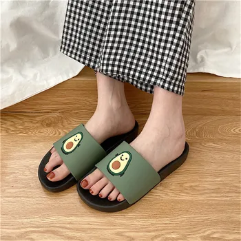 2020 Letné Šľapky Ženy Bežné Pláži Listov Avokádo Flip Flops Unisex Pár Topánky Mäkké Vnútorné Papuče Zapatos Mujer