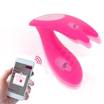 APLIKÁCIU Bluetooth Duálny Vibrátor Magic Motion Nohavičky Diaľkové Ovládanie G-Spot Klitorisu Masér Králik Nositeľné sexuálnu Hračku pre Ženy