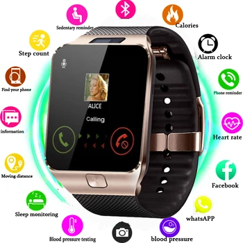 DZ09 Smart Hodinky 2020 Pre Mužov Smart Hodiny Podpora SIM TF Fotoaparát Ženy Šport Bluetooth Náramkové hodinky Android IOS Pk Q18 GT08