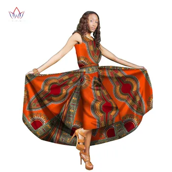 Tradičné Africké Ženy Oblečenie Tlač Vosk Vlastné Členok-Dĺžku Šiat pre Ženy v Afrike Ženy Oblečenie Dashiki Šaty WY1824