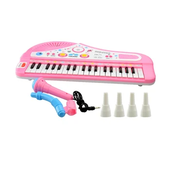Deti 37-key Multifunkčné Klavír, Elektronické Hračky Karaoke Klávesové Hudobné nástroje, Mikrofón, Hračky pre Deti Vianočný Darček