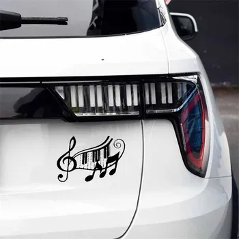 Creative Music Rock Klavír Symbolom Módy Auto Samolepky Umenie Samolepky Pvc Nálepky Vhodné na Rôzne Modely Čierna/biela, 18 cm*12 cm