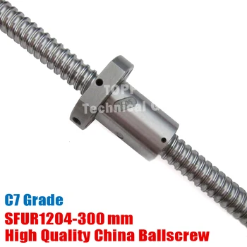 Guľôčkovej skrutky SFU1204 - L300mm+ 1pcs Ballscrew Ballnut pre CNC a BK/BF10 štandardné spracovanie