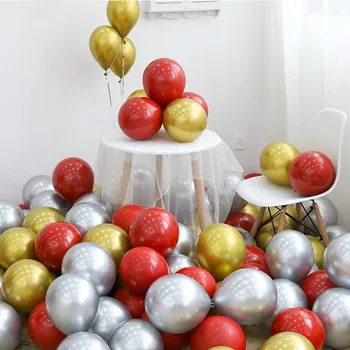 30pcs/veľa Ružová Latexový Balón Chrome Zlata, Striebra, Zlata, Chróm Kovový Svadobné Svadobné Sprcha Tému Party Vzduchu Hélium Dekor Balóny