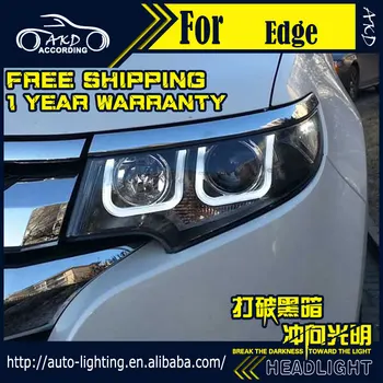 AKD Auto Styling Vedúci svetlo na Ford Edge Svetlomety 2012-Edge LED Reflektor DRL H7 D2H Hid Možnosť Angel Eye Bi Xenon Lúč
