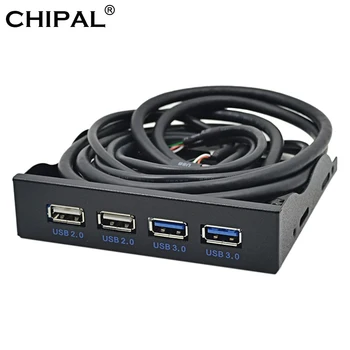 CHIPAL PC Ploche 3,5-Palcové Diskety Bay 4 Porty USB 2.0 A USB 3.0 Predný Panel Hub USB3.0 Rozdeľovač Vnútorného Kombinovaný Držiak Adaptér