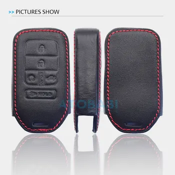 Kožené puzdro Tlačidlo Kryt Pre Honda 2016 2017 Občianske Dohodou Pilot CRV 5 Tlačidiel Inteligentné Diaľkové ovládanie FOB Kryt Keychain Taška