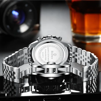 BIDEN Luxusné Značky Mens Módne Športové Náramkové hodinky Quartz Vojenské Plnej Ocele Nepremokavé Dátum, Hodiny, Zlato, Hodinky Darčeky Pre Mužov