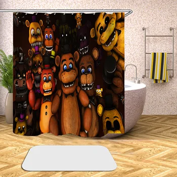 3D Päť Nocí v Freddy ' s Anime Sprchové Závesy Nepremokavé Sprchový Záves Kúpeľňa Polyester Dievčatá Chlapci Deti