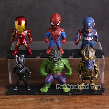 Avengers Infinity War Iron Man, Kapitán Amerika, Hulk, Spiderman Black Panther Thanos PVC Údaje Hračky 6pcs/set