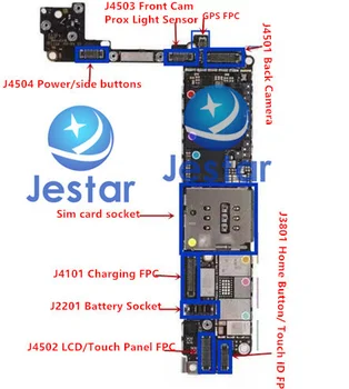 5 ks /veľa J4504 J4501 J4503 J3801 J4502 J2201 J4101 TUNFX_RF J_SIM_RF FPC konektory pre iphone 7 4.7 na palube