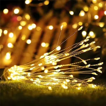 Imixlot Medený Drôt LED Nočné Svetlo Vianočné Festavil Party Dekorácie Romantická Výzdoba Svetlo