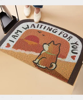 45x75cm/ 60x90cm tvorivé Shiba Inu psa pvc cievka mat rohožky podlahe koberec koberec chodbe mat na odstránenie prachu