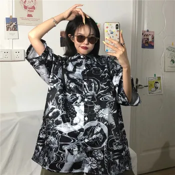 NiceMix gotický blúzka kórejský streetwear tričko ženy blúzky wild plus veľkosť oblečenie vintage 2020 nové dámske letné top košele