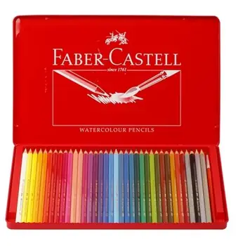 Faber Castell 36 Watercolour Farebné Ceruzky prípade Umenie Kreslenie Zadarmo Maľovať štetcom