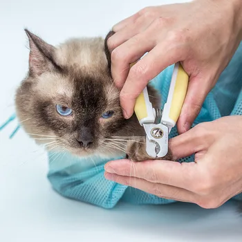 Cat Grooming Vaňa Vaku Oka Mačka Umývanie Taška Hryzenie Obmedzenia pre domáce Kúpanie na Nechty, Orezávanie Injekčné Pet Mačka Starostlivosti Dodávky