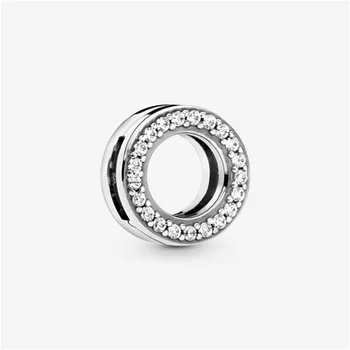 2020 nové 925 Sterling Silver Kolo Modrá Pavé Klip Charms Korálky Náramok Fit Pôvodné Pandora Náramok DIY Šperky Pre Ženy