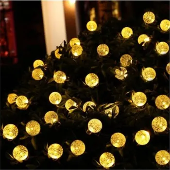 Nové 50 LED 10M Crystal ball Solárna Lampa LED Reťazec Rozprávkových Svetiel Solárne Girlandy Záhrada Vianočná Výzdoba Pre Vonkajšie