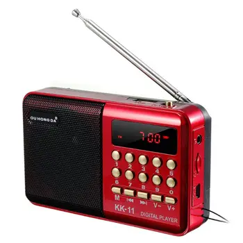 Mini Prenosné Ručné K11 Rádio, Multifunkčný Digitálny FM USB TF MP3 Prehrávač Reproduktor Zariadenia Dodávky