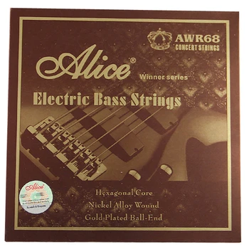 Alice Víťaz AWR68 Electric Bass strings Šesťhranné Jadro zo Zliatiny Niklu Rany Pozlátené Loptu-End 4-Reťazce, 5-Reťazcov