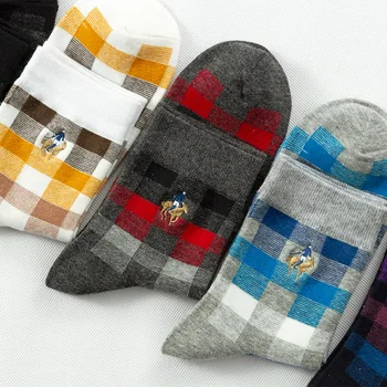 Vysoká Kvalita Jeseň Zimné Módne Mólo Polo Business Ponožky pánske British Štýl Koberčeky Uprostred trubice Bežné Bavlnené Ponožky Mužov Ponožka