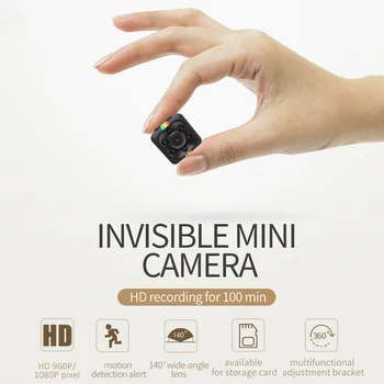 Prenosný HD Mini Kamera 960P/1080P Senzor Nočné Videnie Videokamera Pohybu DVR Mikro Kamera Šport DV Video malá Kamera cam SQ 11