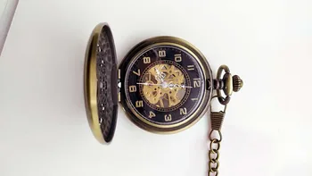 Bronz starožitnosti Duté mužov a ženy, dar mechanické kovboj reťazca vreckové hodinky