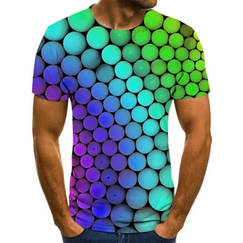 2020Summer 3D Tlač Krátke rukávy t-shirts Mužov tričko Fashion Závrat Hypnotické farebné 3D Tlač T-shirt camiseta masculina
