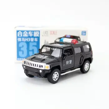 1:43 Mierka Diecast Toy Model Auta Hummer H3 SUV Super Polícia Vzdelávacie Zber Vytiahnuť Späť Dvere Openable Darček Pre Deti