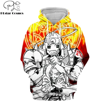 PLstar Vesmíru 2019 japonskom Anime Fullmetal Alchemist 3d Mikiny s Kapucňou Mikina s dlhým rukávom Edward Elric Harajuku streetwear-4