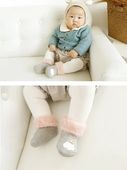 Elinfant 3 Páry/Veľa Unisex Krásne Roztomilé Zime Teplé Baby Ponožky Dievča Chlapca, Batoľa, Dieťa Ponožky 0-12 rokov