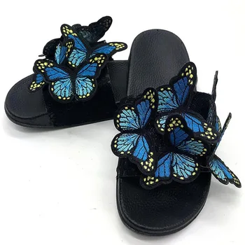 Sandále Žena Lete roku 2020 motýľ luk Sandále Ženy výšivky Topánky s Obuv Sandále