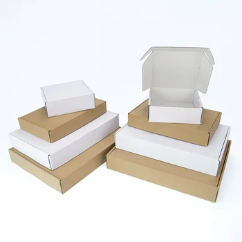 5 ks/10pcs/biela darčeka kraft papier box festival strana 3-vrstvová vlnitá parochňu obal, podporuje vlastnú veľkosť potlače loga