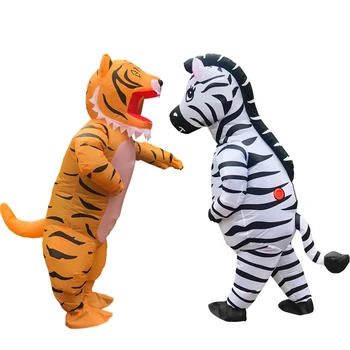 2020 Nové Nafukovacie Kostýmy Zvierat Tiger Zebra Maskot Vyhovovali Strany Úlohu Hrať Halloween Vianoce Cosplay Kostým pre Človeka Žena