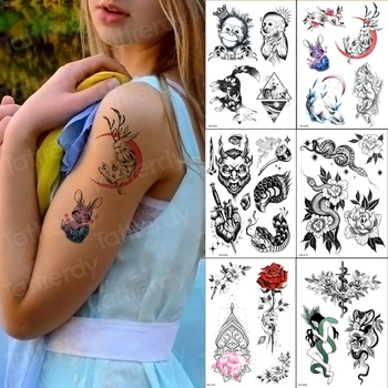 Rukáv tetovanie deti, dievčatá, nepremokavé dočasné tetovanie samolepky zvierat rose opice mesiac tattoo vzor 6pcs/veľa veľkoobchod falošný