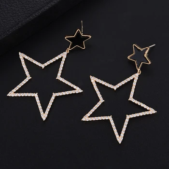 GODKI 57mm Módne Trendy Star Cubic Zirconia Svadobné EngagementParty Zdobiť Módne Náušnice Šperky pre Ženy
