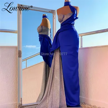 Špeciálny Dizajn Modrá Večerné Šaty Dlhé Arabčina Večerné Šaty 2020 Vlastné Dubaj Ženy Lady Party Šaty, Sexy Celebrity Prom Šaty