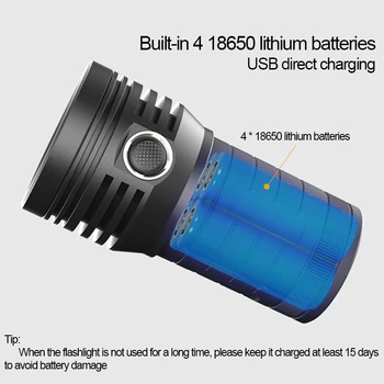 Super Výkonný 3ks XHP90.2 LED Baterka 3 Režim Taktické Pochodeň USB Nabíjateľné Linterna Lampa Nepremokavé Ultra Svetlé Svietidla