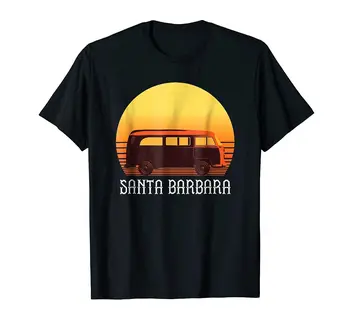 Santa Barbara T Shirt Západ Slnka Hippie Van Tričko Tričko Retro Mužov Darček Čaj