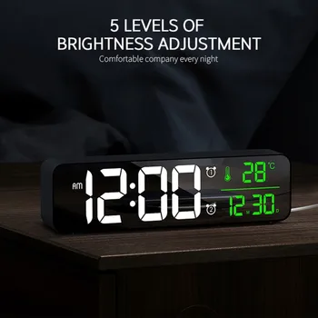 Móda Obývacia Izba Digitálneho Displeja LED Digitálne Perpetual Calendar Clock Svetelný Tichý Elektronický Budík